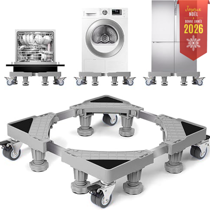 Support FIRGO 300 kg 8 pieds 4 roulettes, anti-vibration & antidérapant
