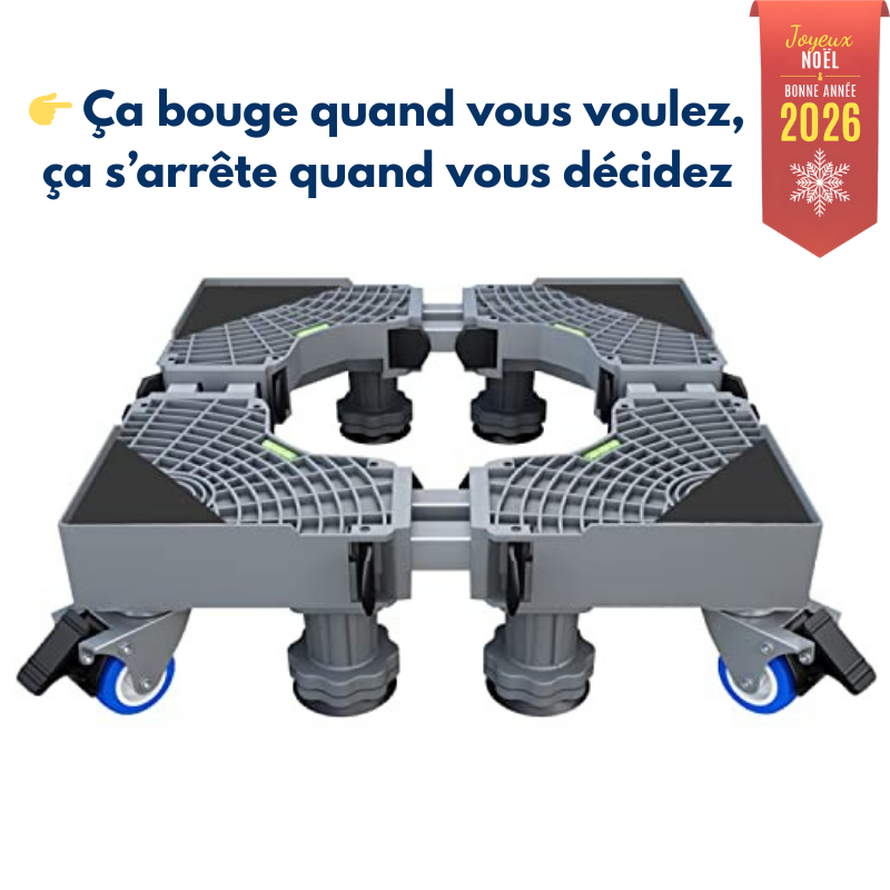 Support FIRGO 300 kg 8 pieds 4 roulettes, anti-vibration & antidérapant