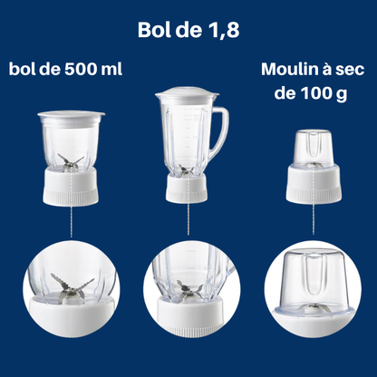 Presse-agrumes Mixeur Hachoir Moulin 1000 W 4 EN 1