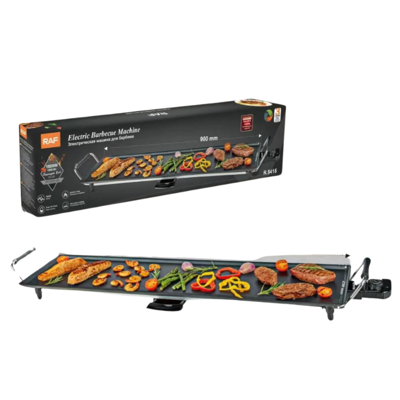 Plancha Électrique Barbecue XXL 1400W — Idéal Famille & Grandes Réunions