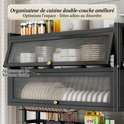 Égouttoir à vaisselle, organisateur à 3 niveaux, 95 cm