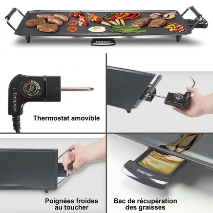 Plancha Électrique Barbecue XXL 1400W — Idéal Famille & Grandes Réunions