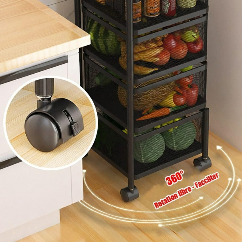Panier de rangement cuisine 5 niveaux multifonctions