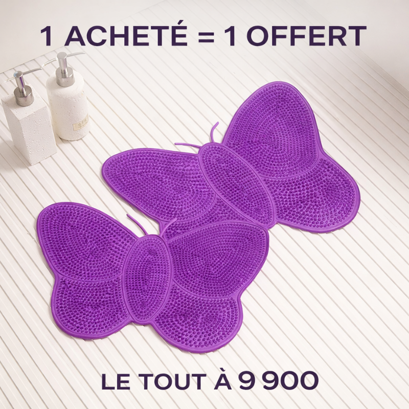 Tapis de Bain Papillon imperméable, antidérapan
