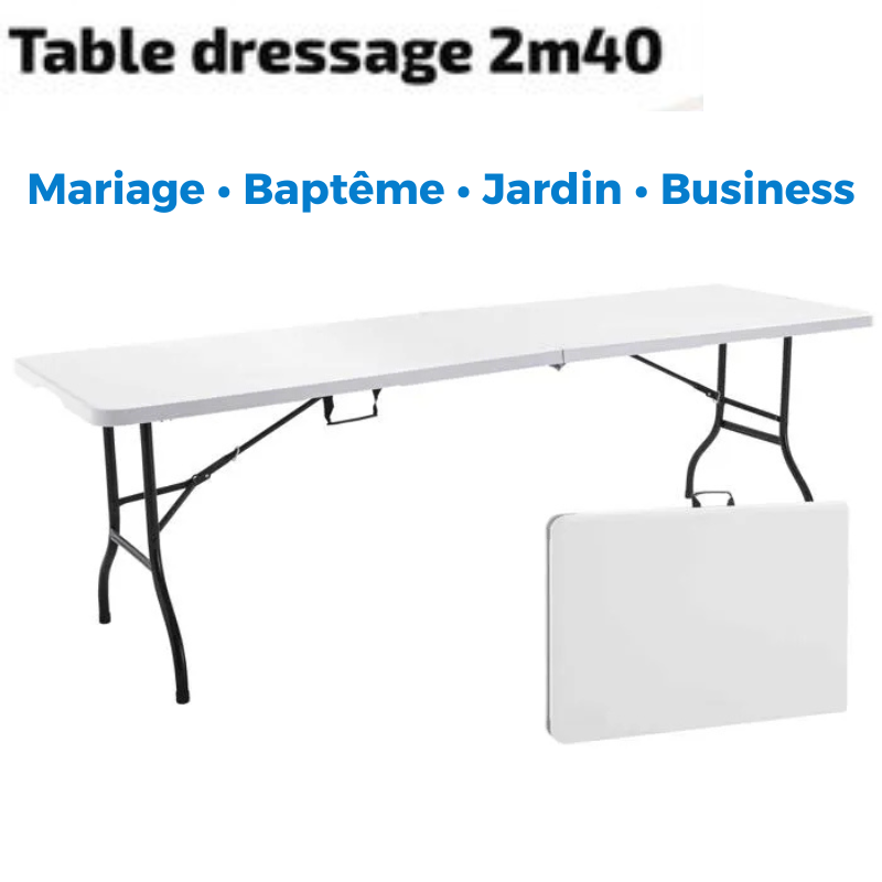 TABLE PLIABLE 2,40M ULTRA SOLIDE