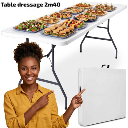 TABLE PLIABLE 2,40M ULTRA SOLIDE