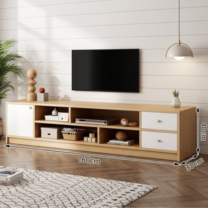 Meuble TV moderne en bois – 160×30×40 cm |Élégance et rangement intelligent