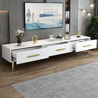 Meuble TV en bois de 160×30×40 cm |Style moderne épuré avec 3 tiroirs
