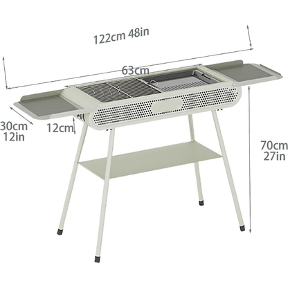 Barbecue Brasero 2-en-1 – Portable & Grande Capacité