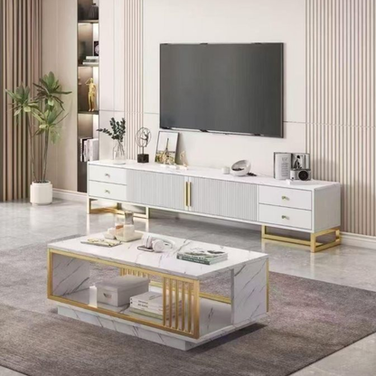 Ensemble Table tv et Table Basse – Idéal pour un Salon Stylé 160×30×40 cm |