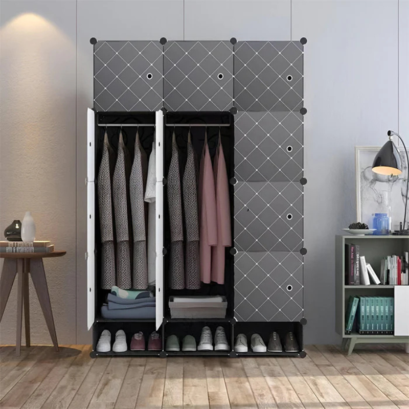 Armoire 3 battants + étagères chaussures