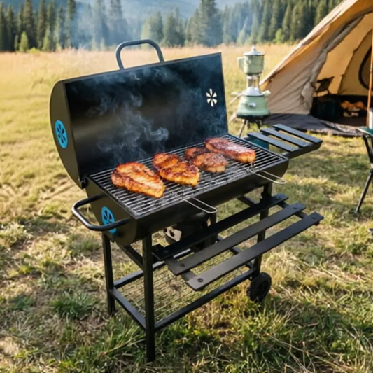 Chariot de barbecue au charbon de bois Arnad 105 x 114 x 48 cm noir casa.pro