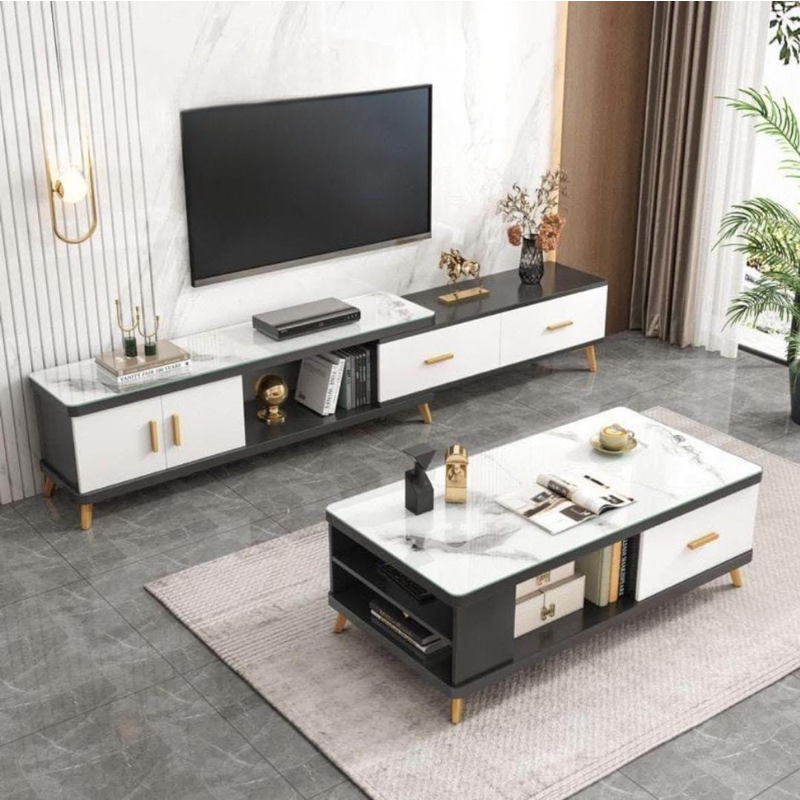 Ensemble Meuble TV + Table Basse Moderne – Design Élégant & Complet