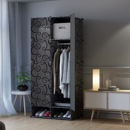 Armoire solide 2 battants+ étagères chaussures