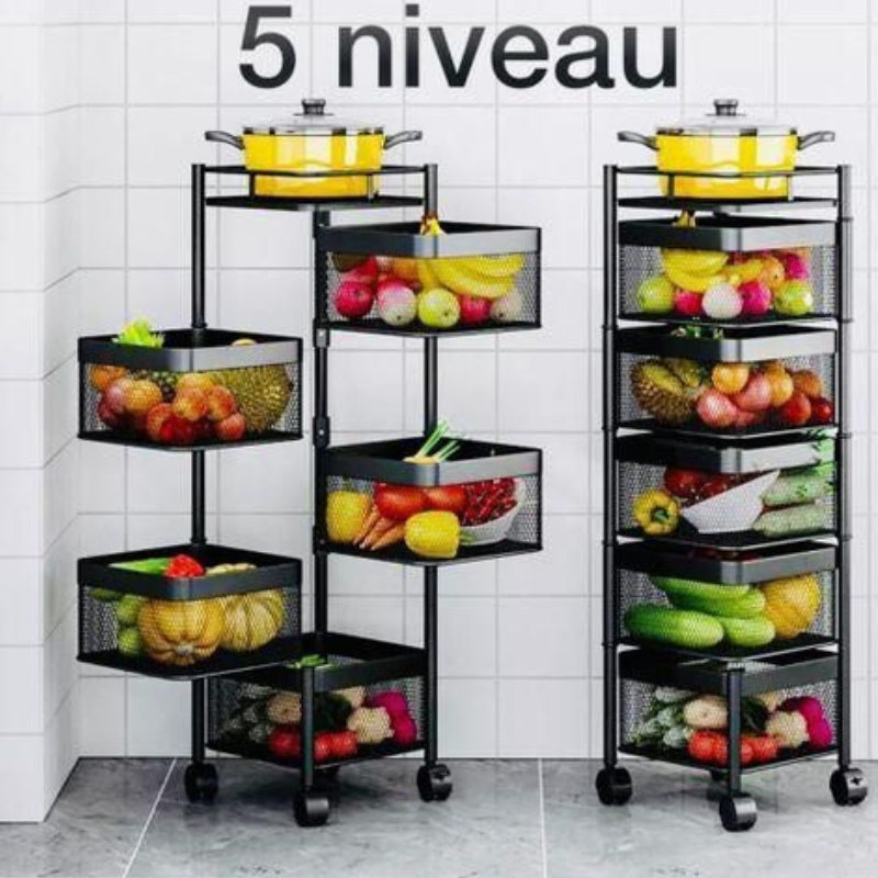 Panier de rangement cuisine 5 niveaux multifonctions