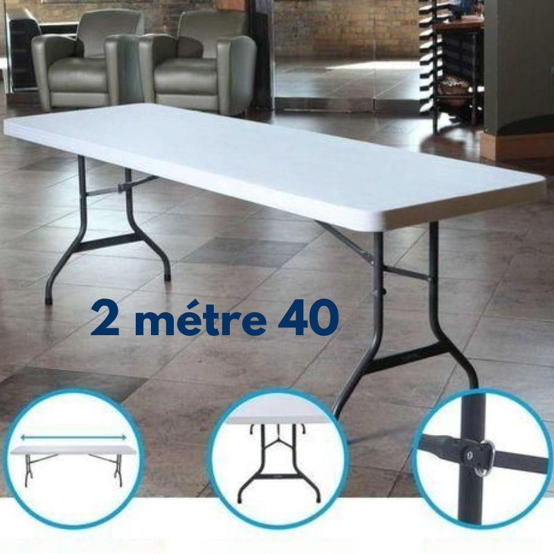 TABLE PLIABLE 2,40M ULTRA SOLIDE