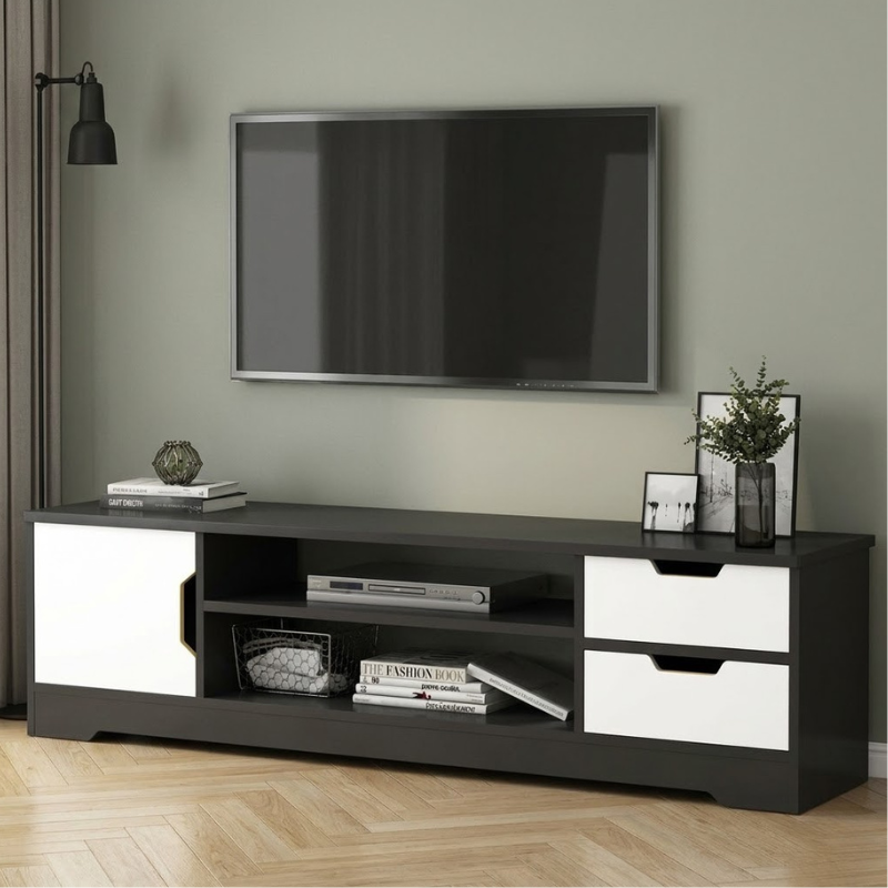 Meuble TV moderne 140 cm – Élégance et rangement intelligent