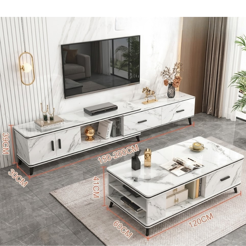 Ensemble Meuble TV + Table Basse Moderne – Design Élégant & Complet