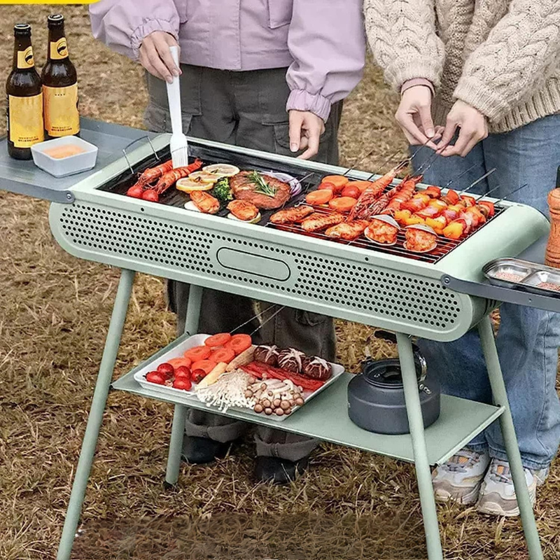 Barbecue Brasero 2-en-1 – Portable & Grande Capacité