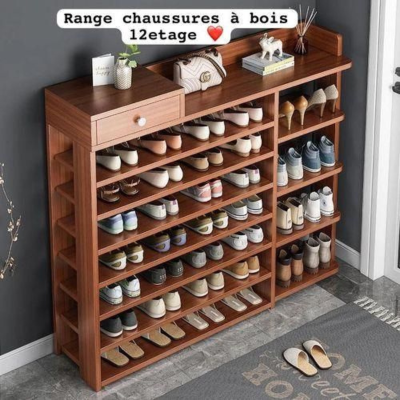 Étagère à chaussures en bois de luxe