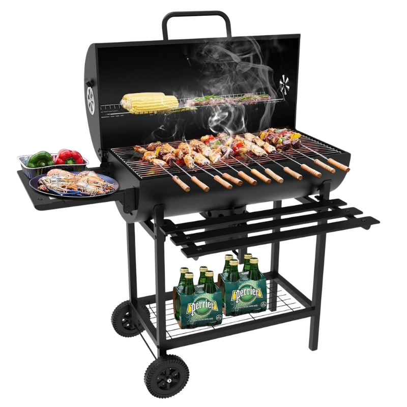 Chariot de barbecue au charbon de bois Arnad 105 x 114 x 48 cm noir casa.pro