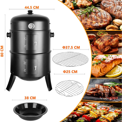 Barbecue Complet 3-en-1 – Grand Modèle Familial