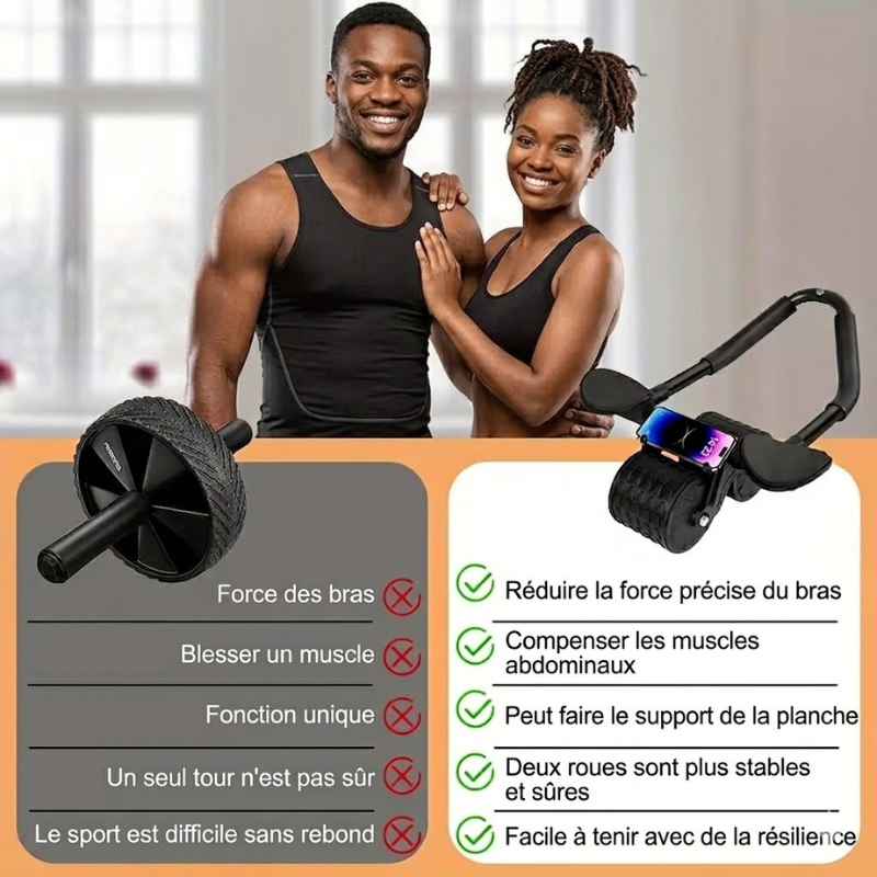 Roue abdominale multifonctionnelle à rebond automatique