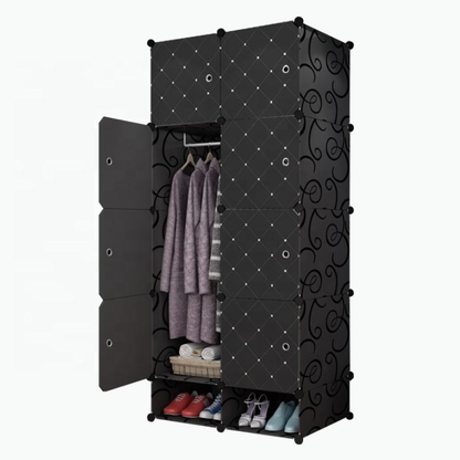 Armoire solide 2 battants+ étagères chaussures