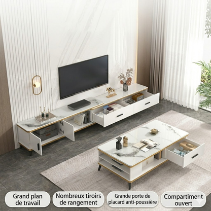 Ensemble Meuble TV + Table Basse Moderne – Design Élégant & Complet
