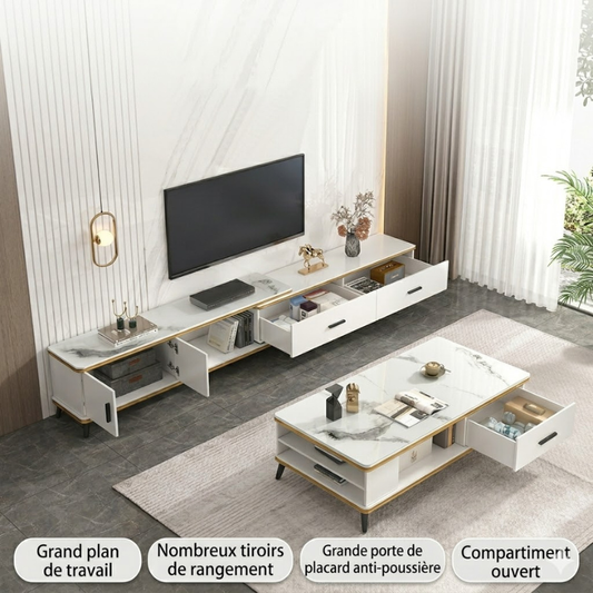 Ensemble Meuble TV + Table Basse Moderne – Design Élégant & Complet