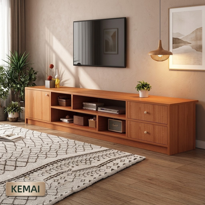 Meuble TV moderne en bois – 160×30×40 cm |Élégance et rangement intelligent