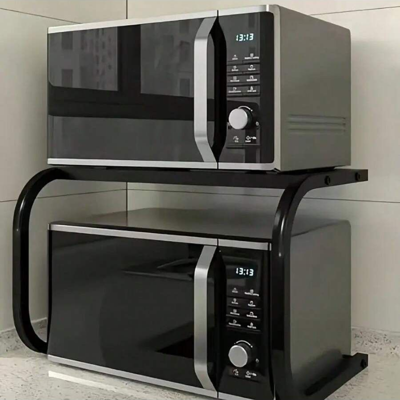 Étagère Cuisine Double Niveau Support Micro-ondes Gain de Place