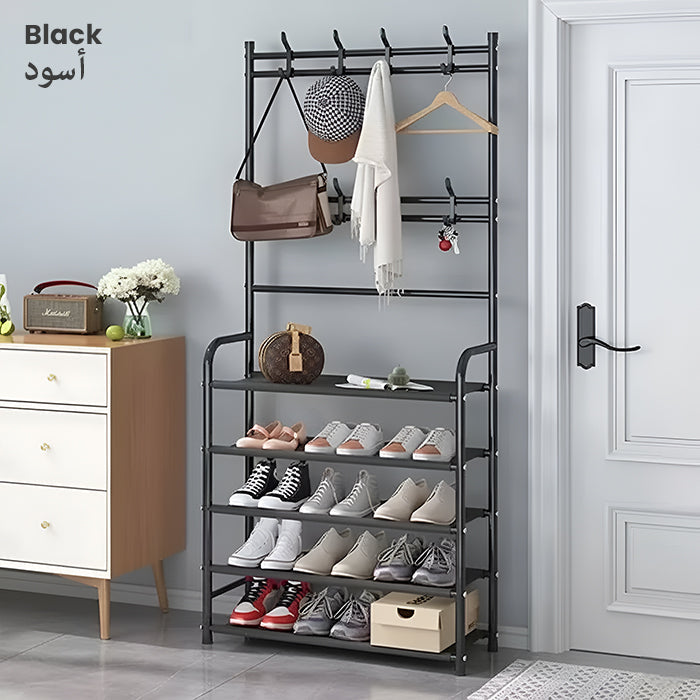 Porte-manteau d’entrée 3 en 1 multifonction avec rangement à chaussures