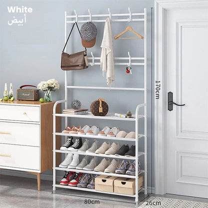 Porte-manteau d’entrée 3 en 1 multifonction avec rangement à chaussures