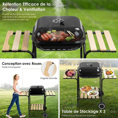 Barbecue Familial en Fonte – Parfait pour Extérieur