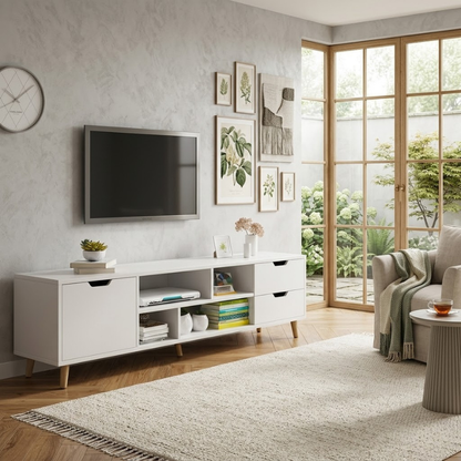 Meuble TV moderne 140 cm – Élégance et rangement intelligent