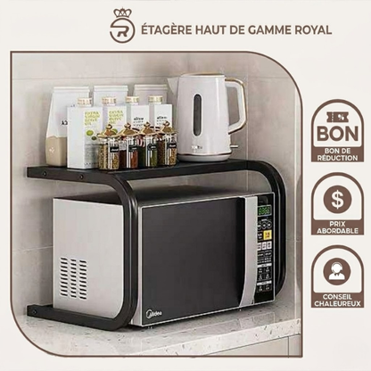 Étagère Cuisine Double Niveau Support Micro-ondes Gain de Place