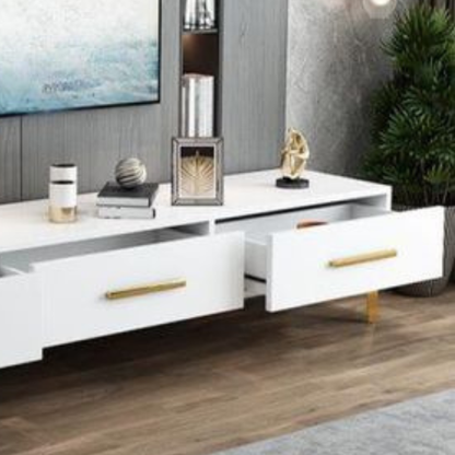 Meuble TV en bois de 160×30×40 cm |Style moderne épuré avec 3 tiroirs