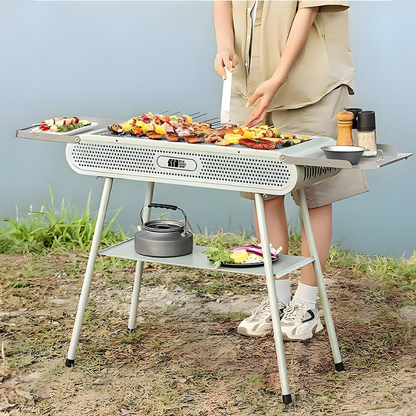 Barbecue Brasero 2-en-1 – Portable & Grande Capacité