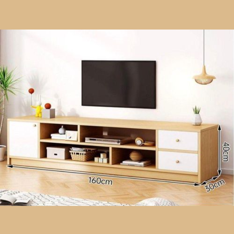 Meuble TV moderne en bois – 160×30×40 cm |Élégance et rangement intelligent