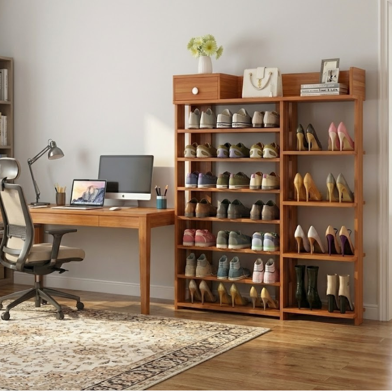 Étagère à chaussures en bois de luxe