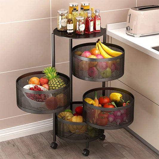 Étagère de cuisine rotative 4 niveaux