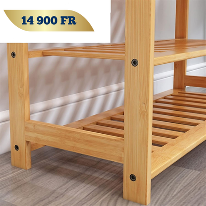 Etagere de Rangement pour Chaussure en Bambou 5 Niveaux
