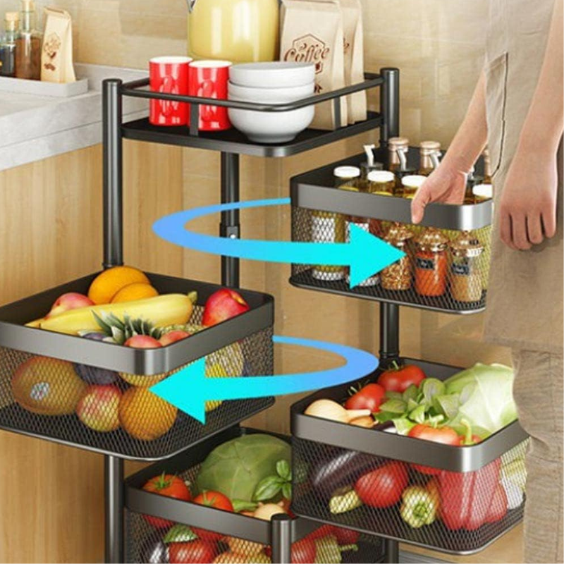 Panier de rangement cuisine 5 niveaux multifonctions