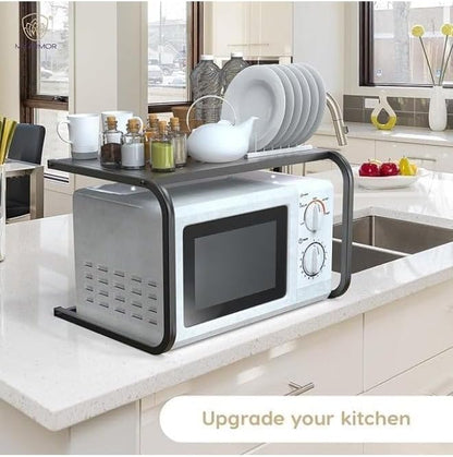 Étagère Cuisine Double Niveau Support Micro-ondes Gain de Place