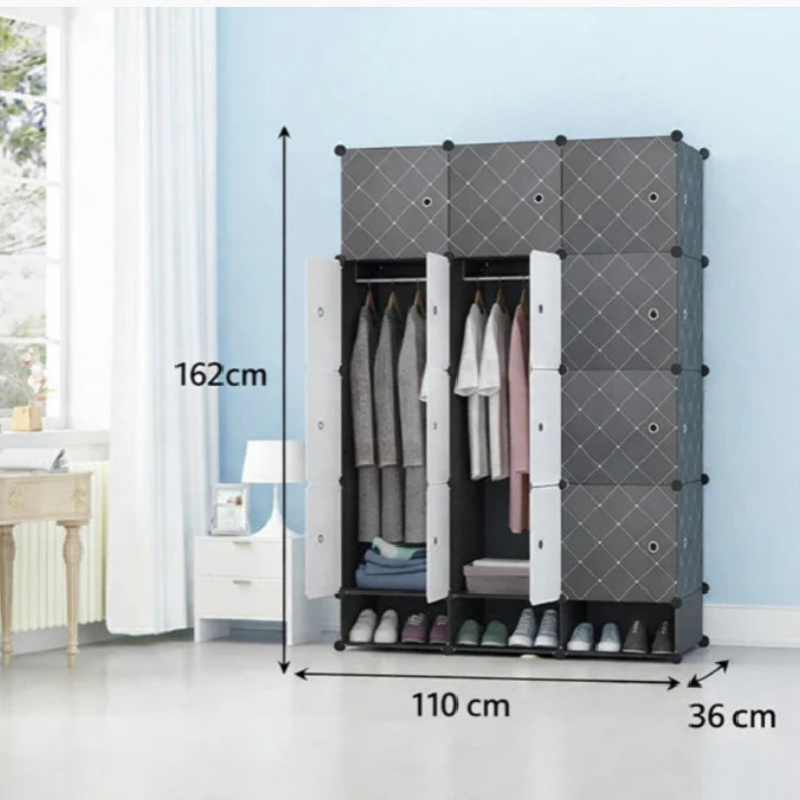 Armoire 3 battants + étagères chaussures