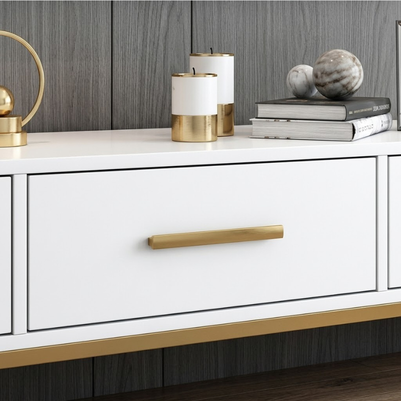 Meuble TV en bois de 160×30×40 cm |Style moderne épuré avec 3 tiroirs
