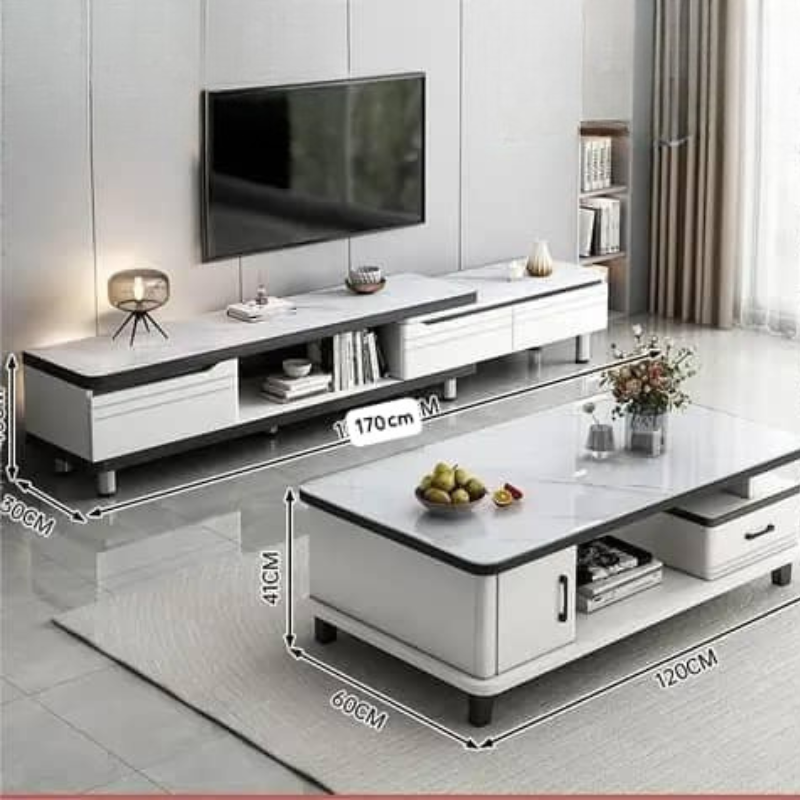 Ensemble Table tv et Table Basse – Idéal pour un Salon Stylé 160×30×40 cm |