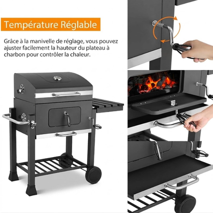 Barbecue à charbon de bois Premium Barbecue à charbon de bois Grill en fonte Grand pique-nique