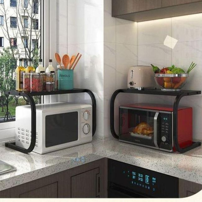 Étagère Cuisine Double Niveau Support Micro-ondes Gain de Place